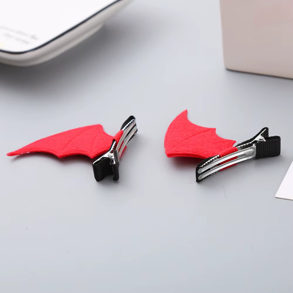 Pince à cheveux frange 3D avec ailes de chauve-souris douces
