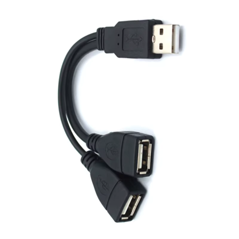 Câble séparateur USB 2.0 en Y, rallonge 1 mâle à 2 femelles, adaptateur d'alimentation, convertisseur pour PC, Transmission de données de voiture, chargement