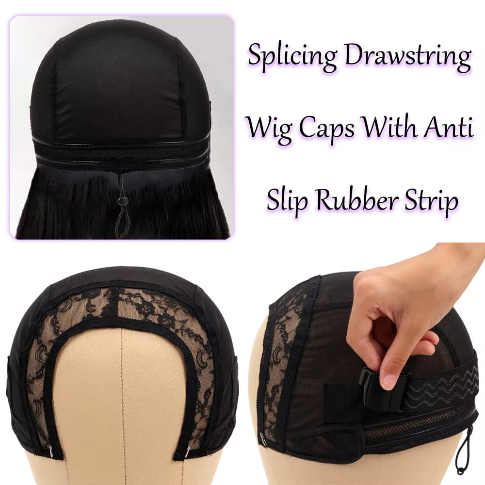 Bonnet de perruque avec bande de maintien réglable pour perruques Lace Front