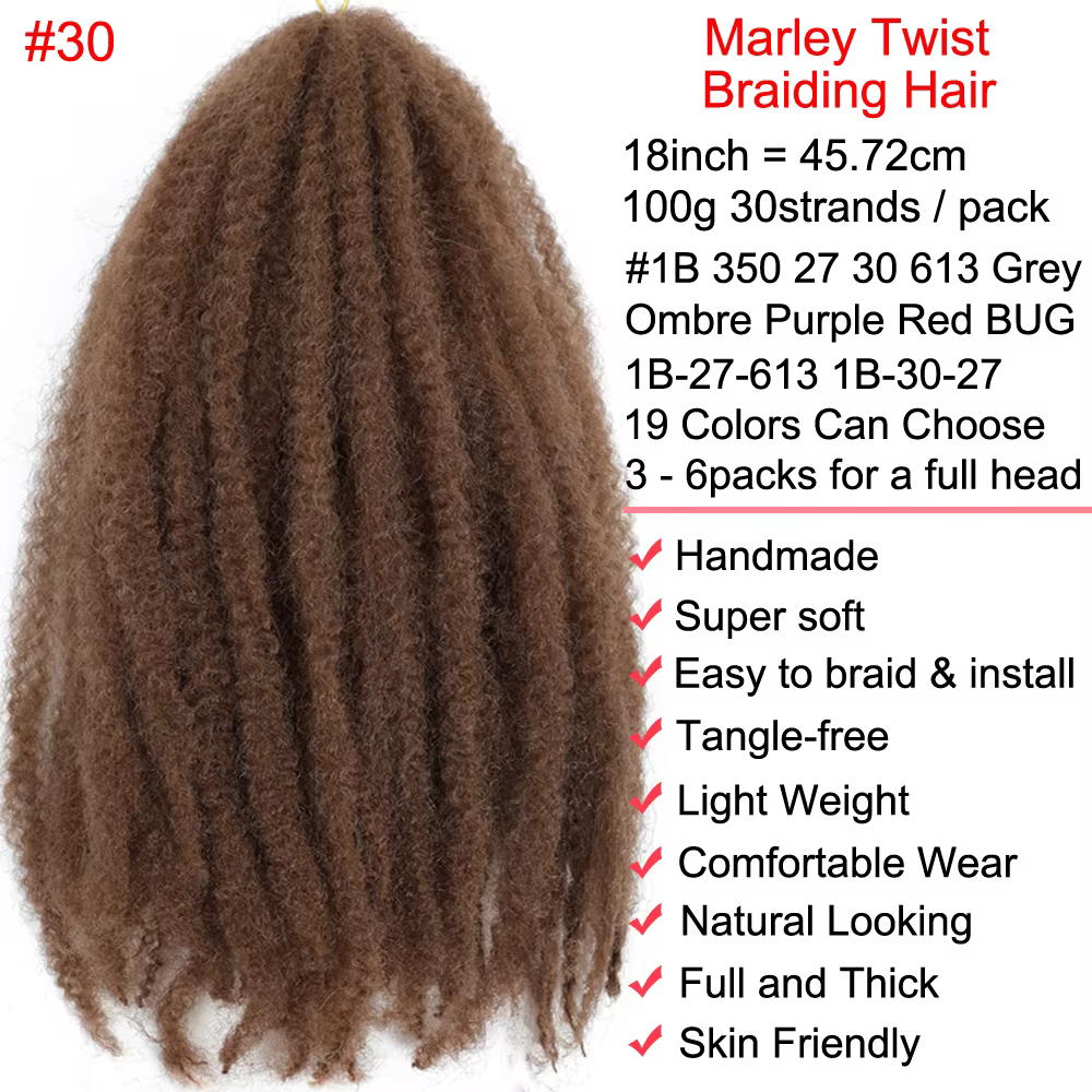 Marley Twists Tresses de cheveux 18 pouces