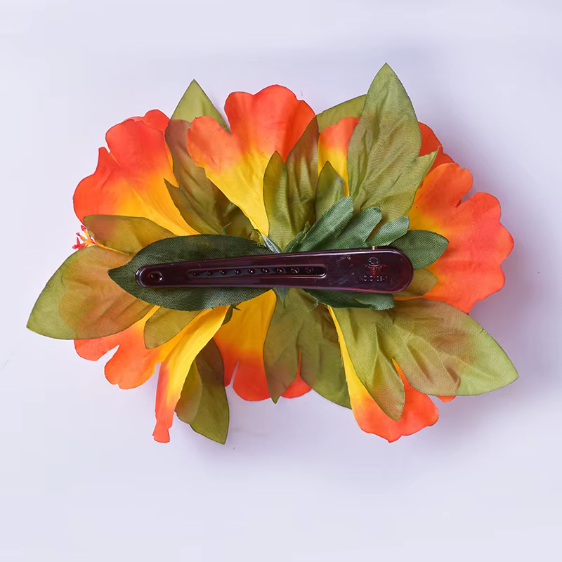 Pince à cheveux en forme de fleur d'hibiscus hawaïenne