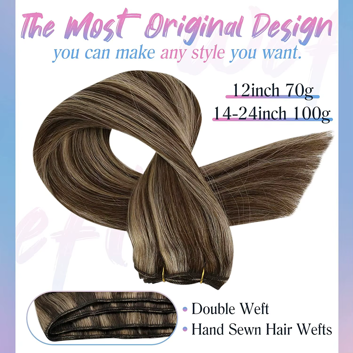 Trame Extensions de cheveux réel