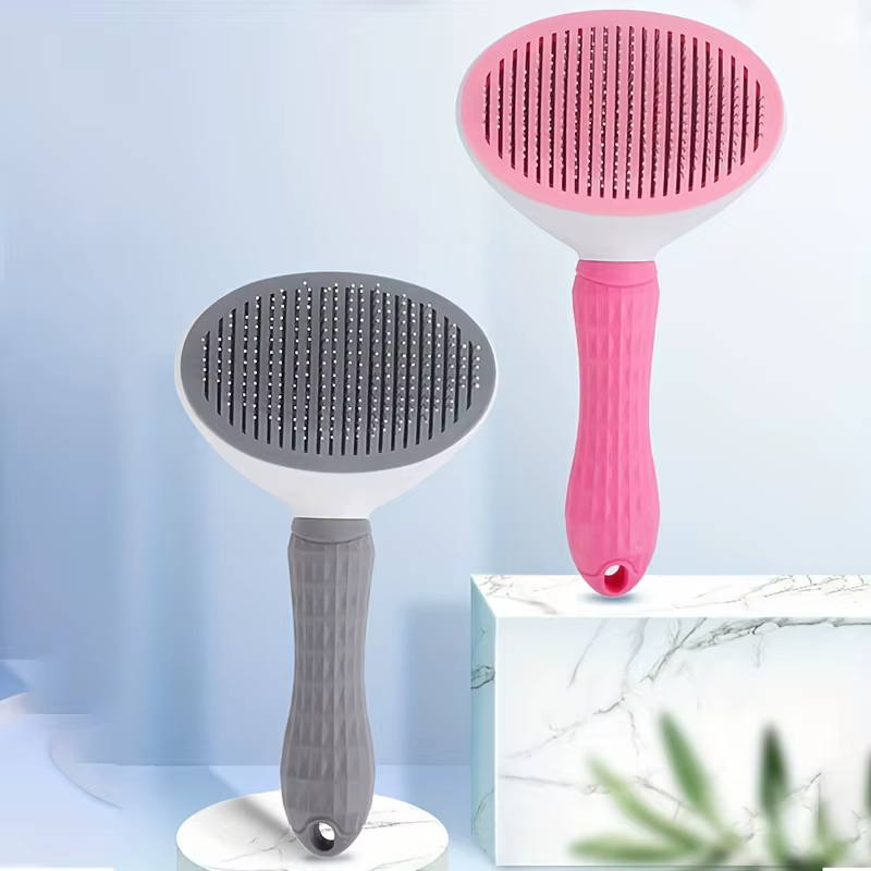 Peigne d'épilation pour animaux de compagnie en un clic pour un toilettage sans effort des chiens et des chats-brosse d'épilation flottante avec fonction automatique