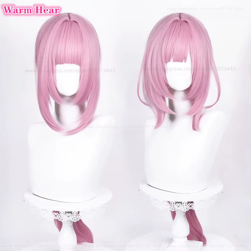 4 Styles Elysia jeu de cheveux synthétiques 80 cm/120 cm de Long rose Cosplay perruques avec oreilles