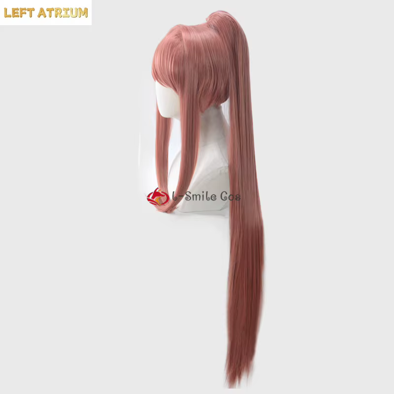 Perruque de Cosplay Monika DDLC avec queue de cheval de 100 cm de long