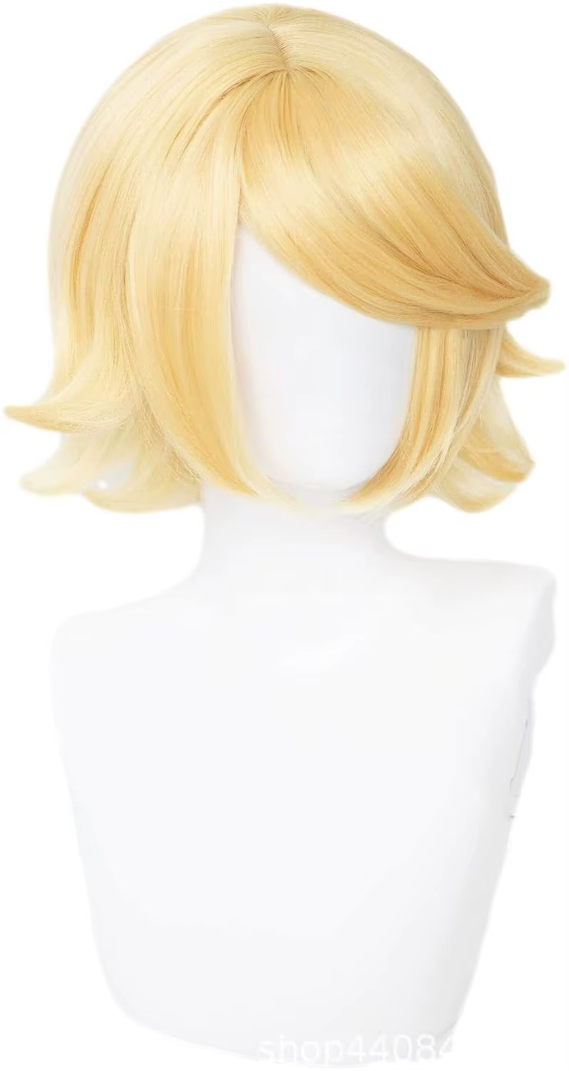 Perruque de Cosplay courte jaune pour femmes
