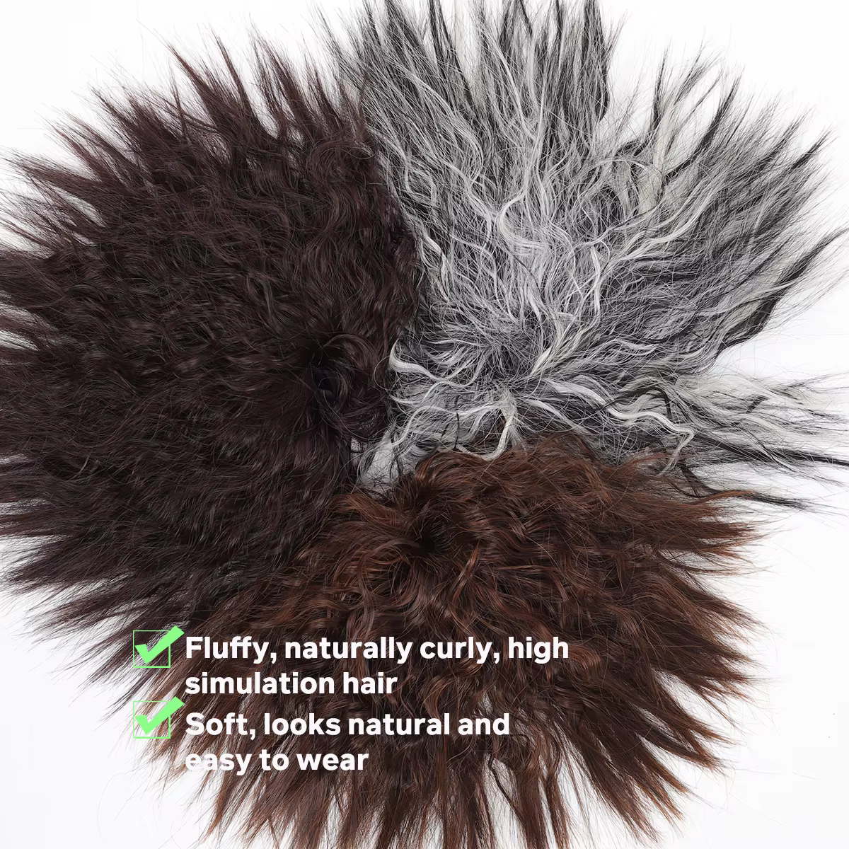 Synthetic wool curly short