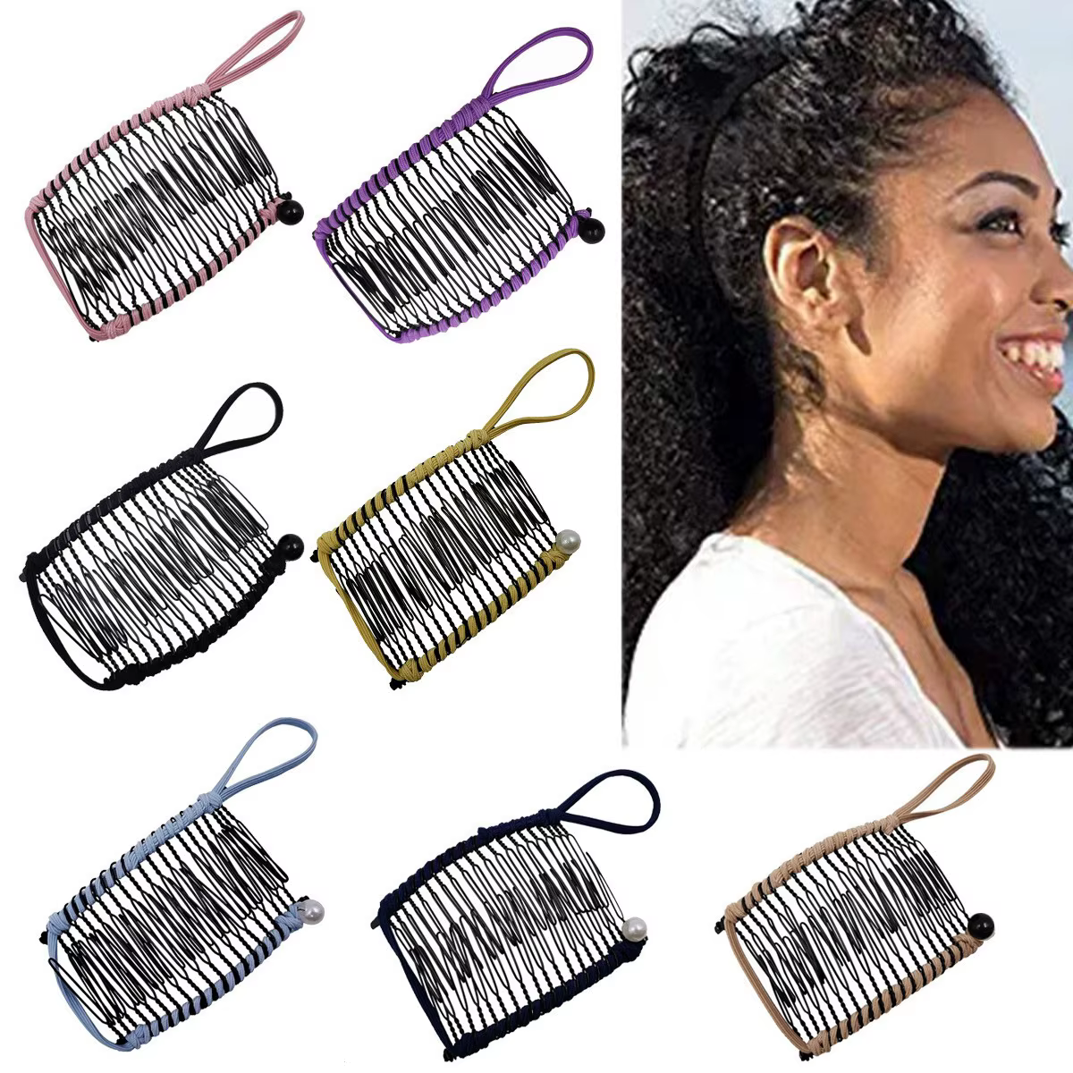 Pince à cheveux banane 20/30 dents pour cheveux épais et bouclés