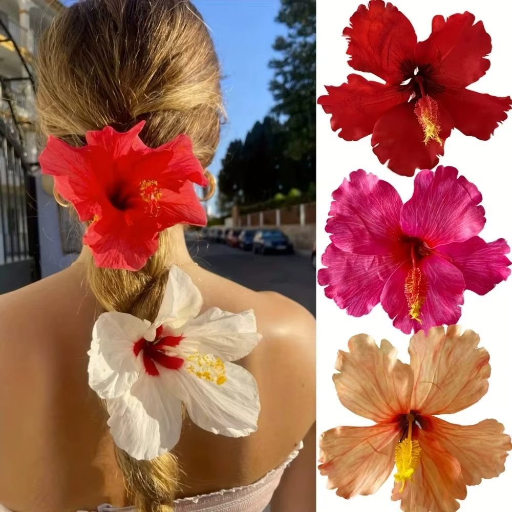 Pince à cheveux fleur artificielle Hibiscus