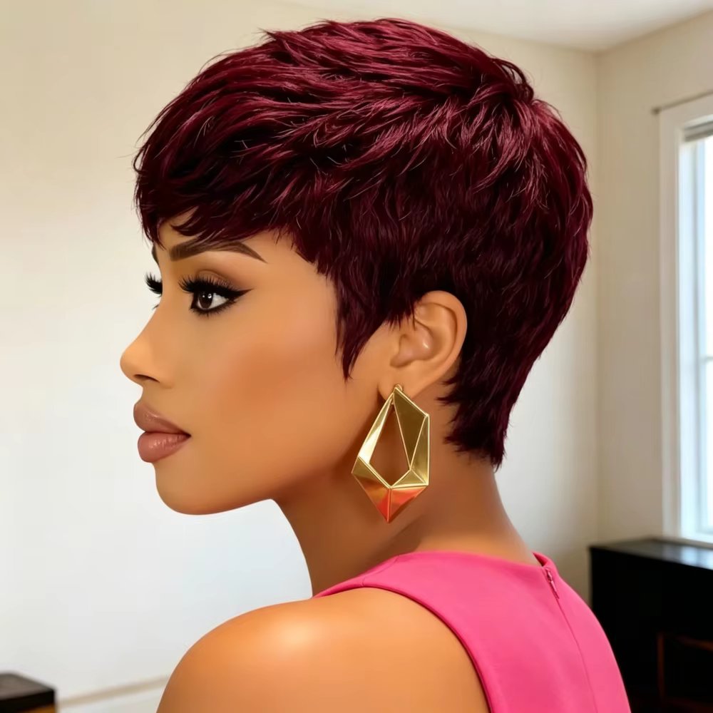 Perruque courte en cheveux humains pour femmes