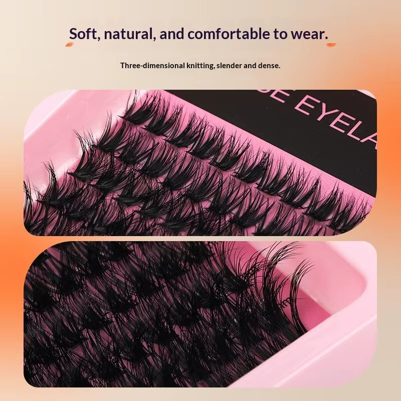 Extensions de cils en grappes 10 rangées 140 boucles épaisses et volumineuses 8-16mm mixtes effet naturel individuelles pour maquillage DIY Kit beauté