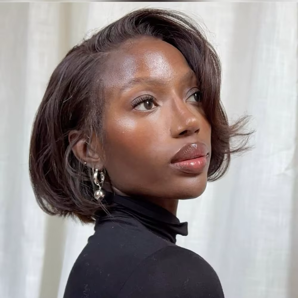 Perruques de cheveux humains brésiliens perruque courte bouclée coupe lutin pour les femmes noires casquette faite à la