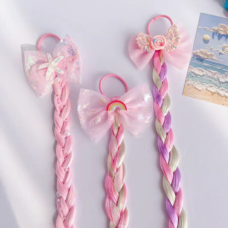 Extensions de cheveux tressées sirène pour filles