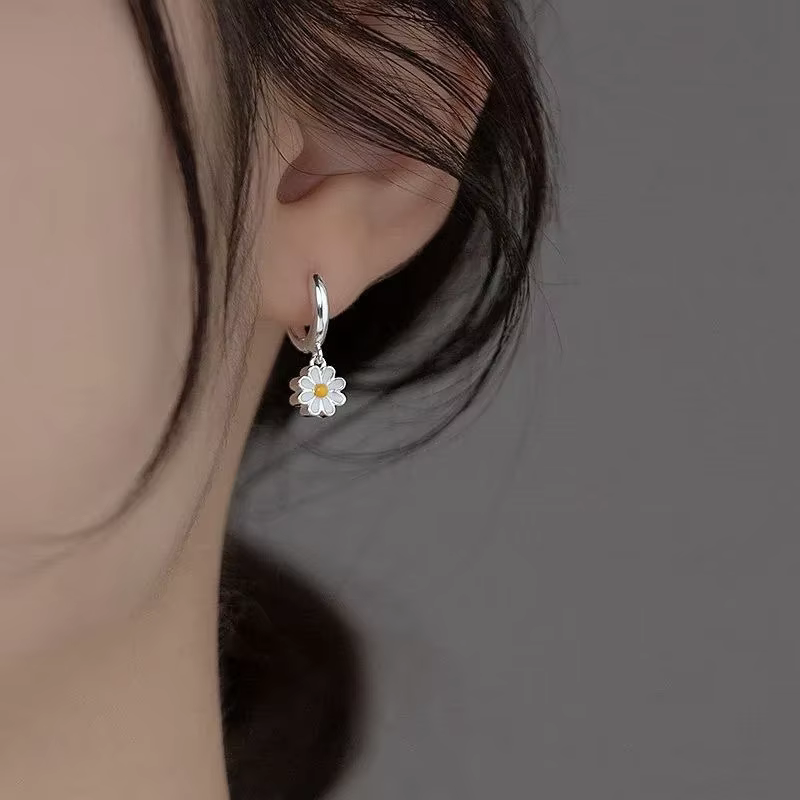 Boucles d'oreilles en argent Sterling 925, bijoux exquis de tempérament de tournesol, cadeau pour femmes