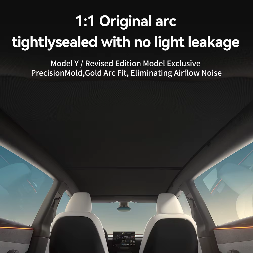Pare-soleil en graphène YZ pour Tesla Model YL 2026, fixation magnétique noire, pare-soleil en nid d'abeille pour toit avant et arrière de voiture