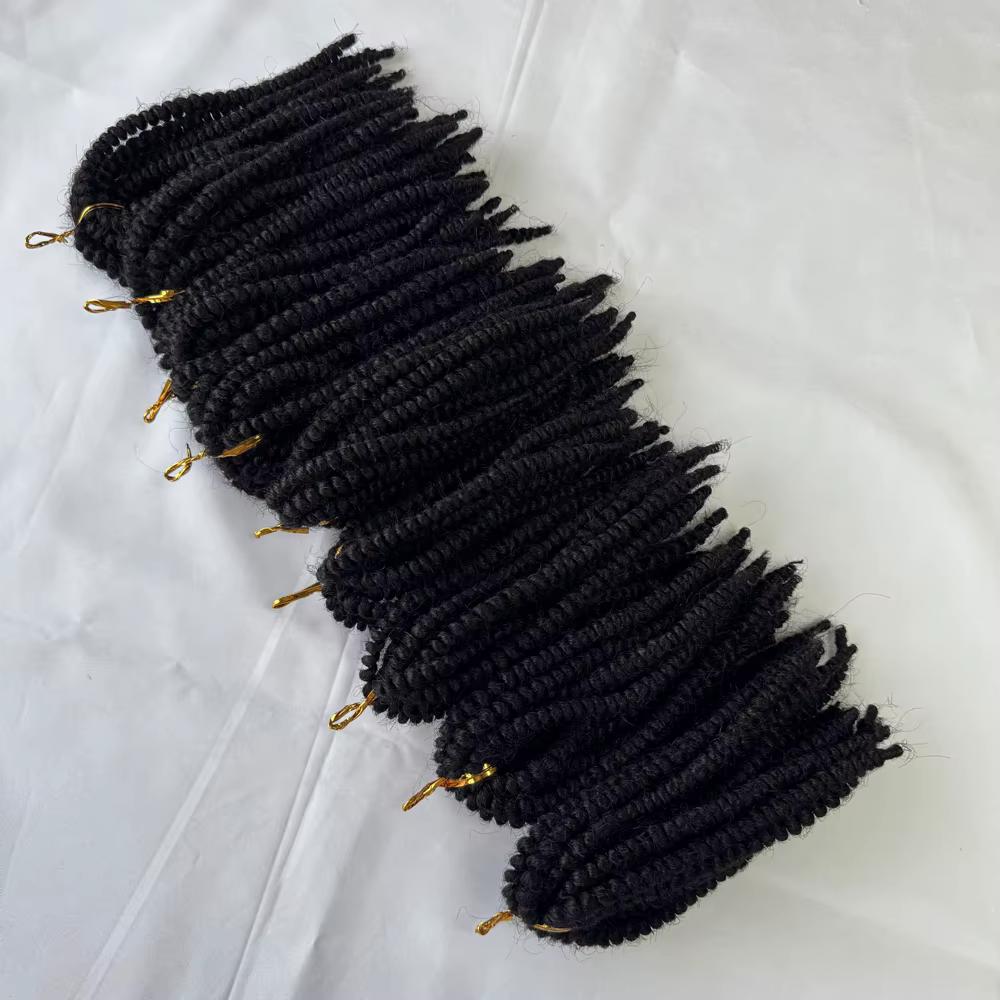 Printemps torsion Crochet cheveux 100% humain moelleux bombe