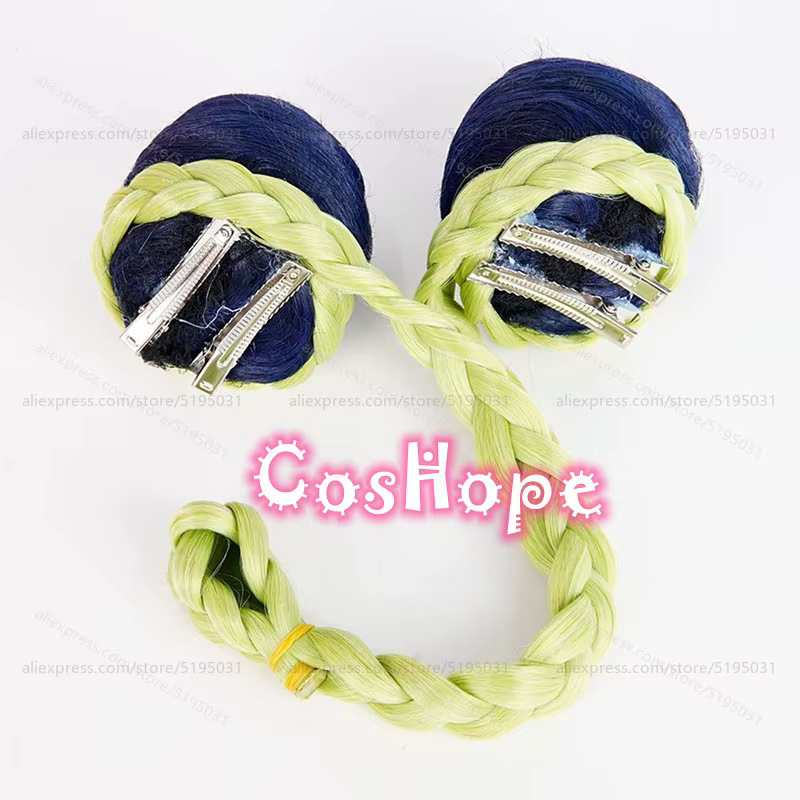 JOJO Jolyne Cujoh Cosplay perruque 30 cm bleu foncé vert