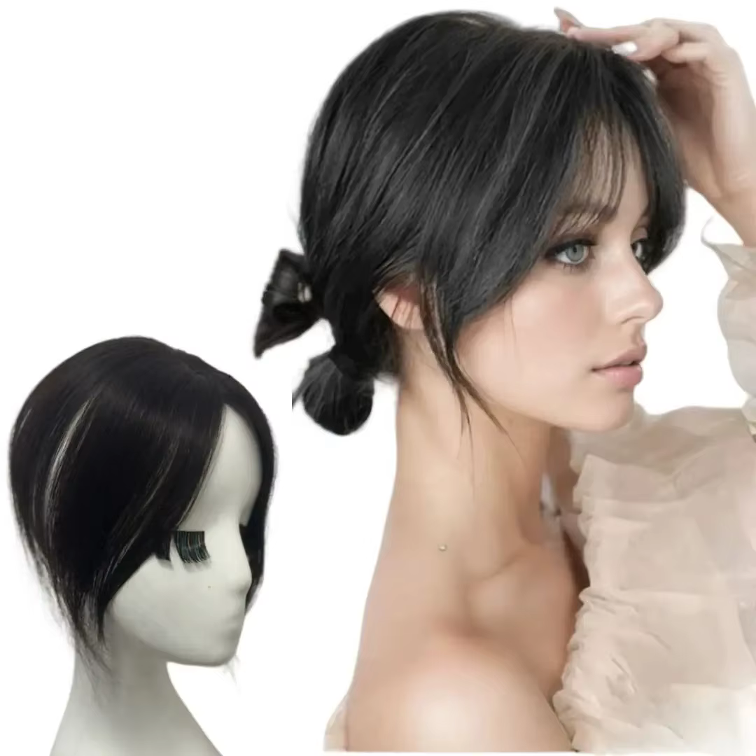 Frange de cheveux humains naturels