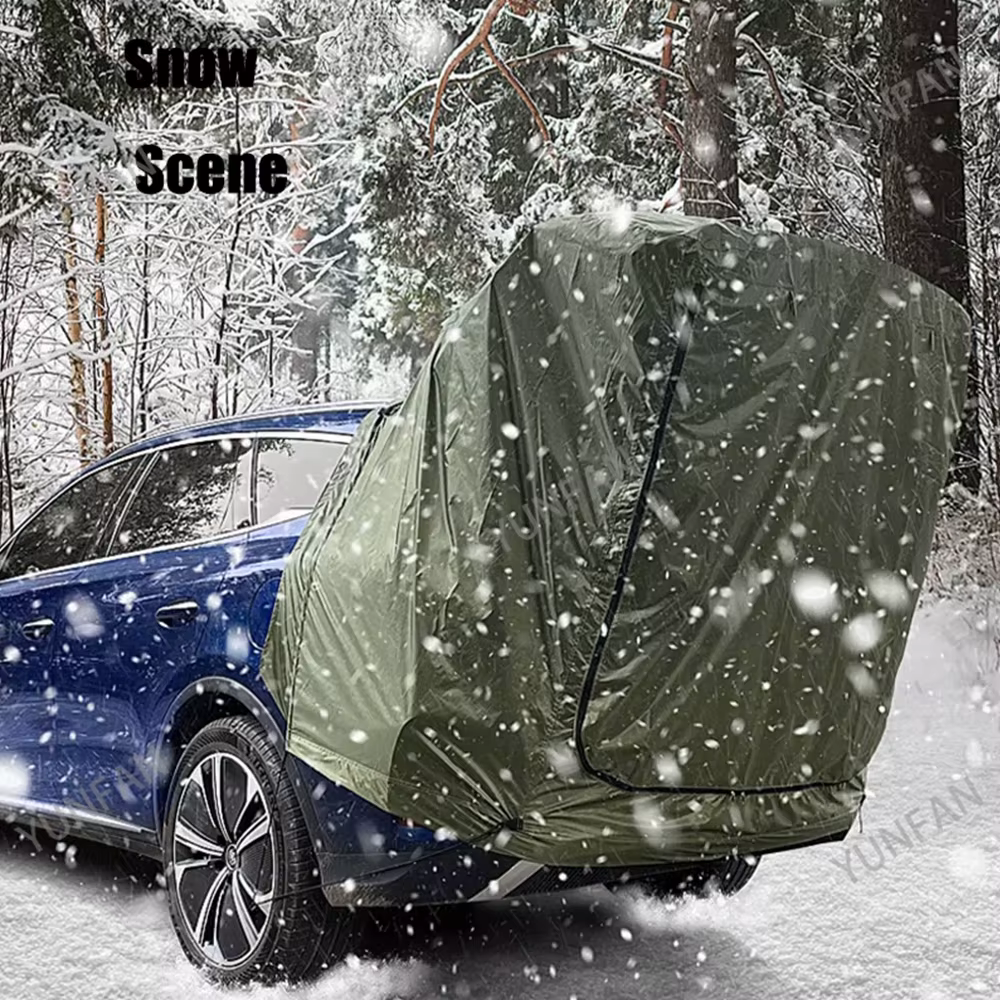 Tente d'extension arrière de voiture résistante au soleil et à la pluie avec auvent, tente de camping et pique-nique extérieure pour SUV