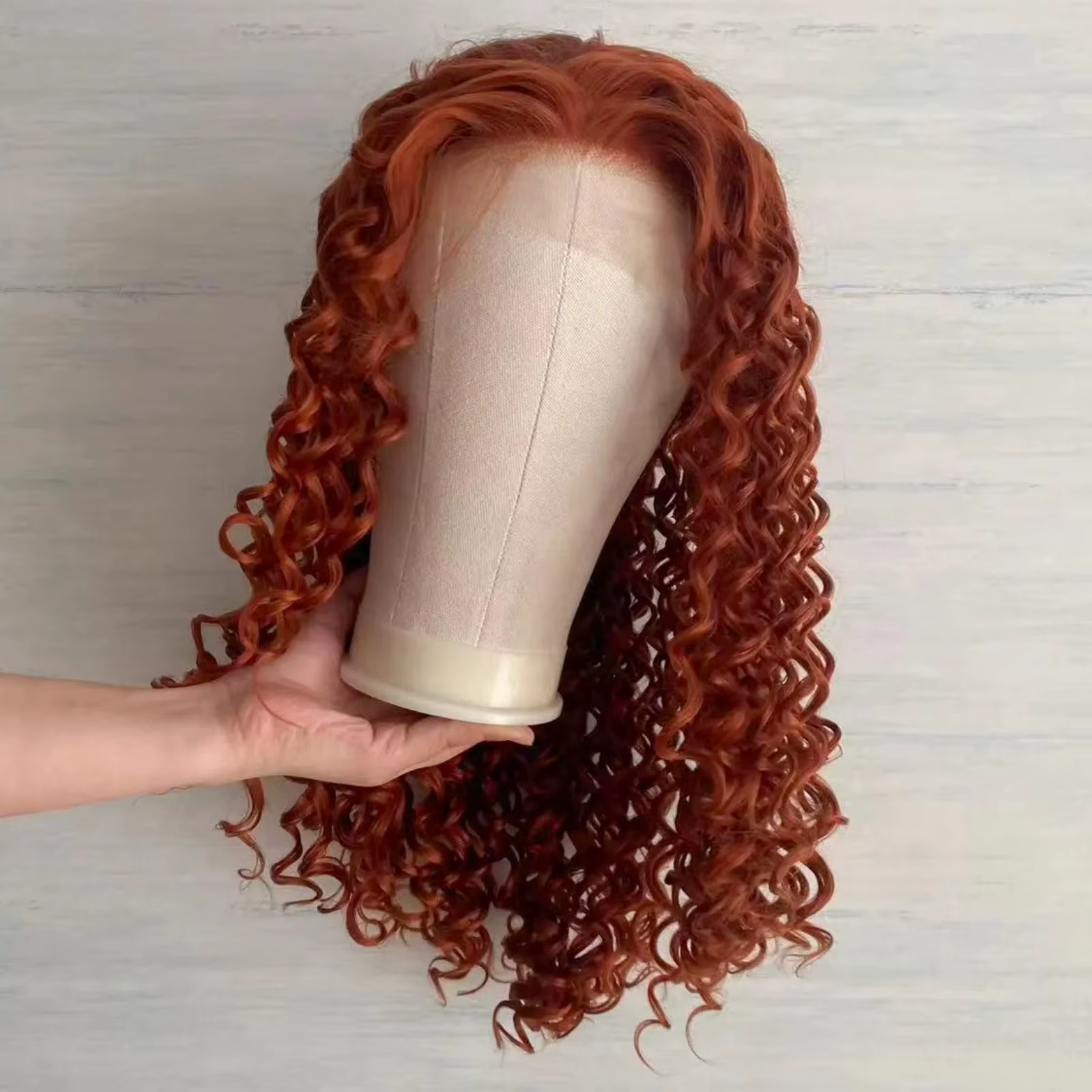 Auburn gingembre 13X4 perruques avant en dentelle bouclée profonde pour les femmes cuivre rouge Orange cheveux synthétiques longs crépus résistant à la chaleur fête Cosplay