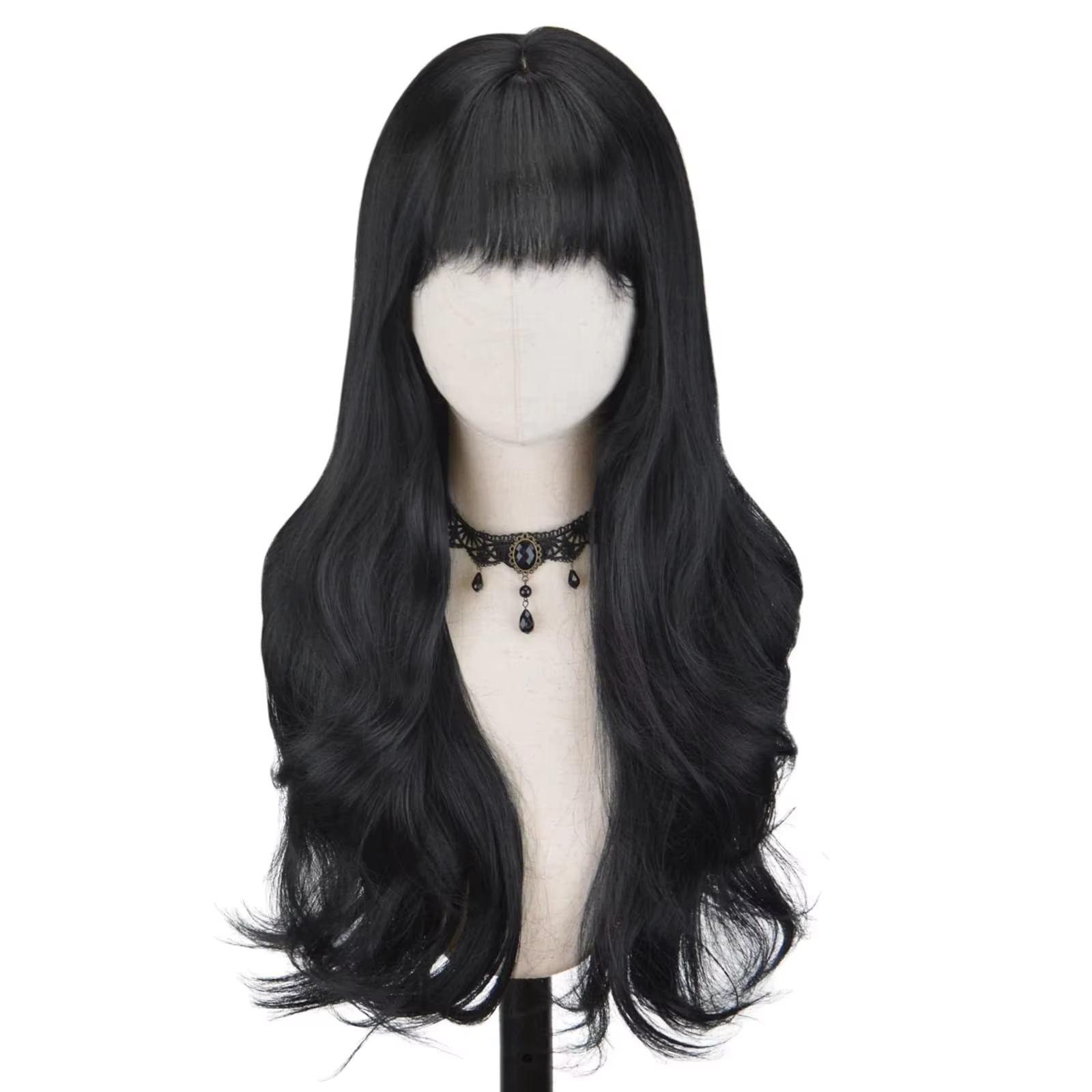 Perruque synthétique de 26 pouces avec grand style ondulé pour cosplay d'Halloween