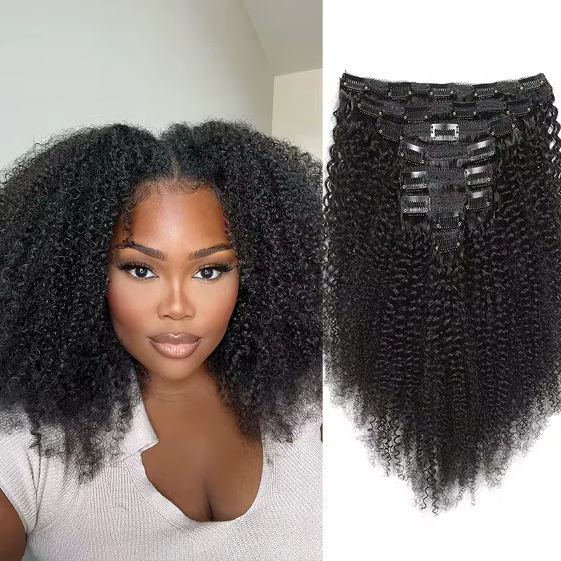 Extensions de cheveux afro bouclés à clipser