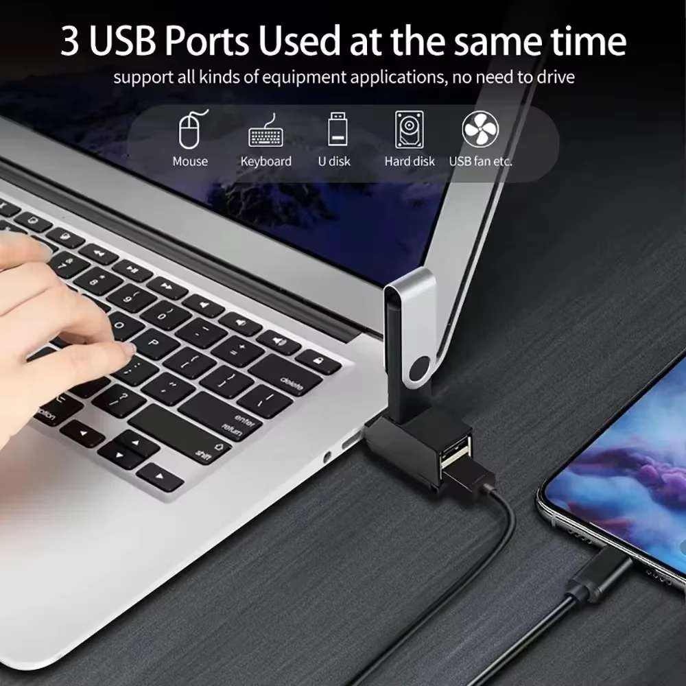 Hubs USB multi-ports USB 3.0 2.0, extension de voiture, séparateur pour ordinateur portable, bureau, lecture multifonction, adaptateur de chargement de disque USB