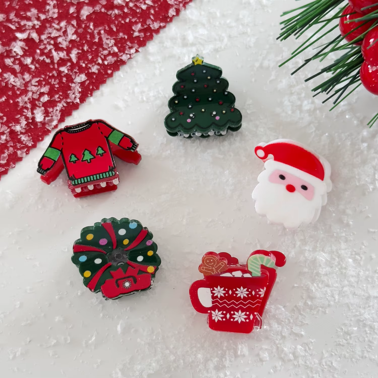 Pinces à cheveux de Noël mini-pinces à griffes