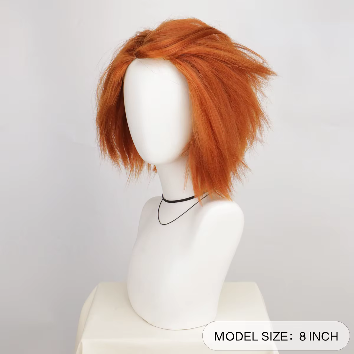 Perruque Yaki courte Orange marron Chucky Halloween Cosplay pour hommes de mal tueur