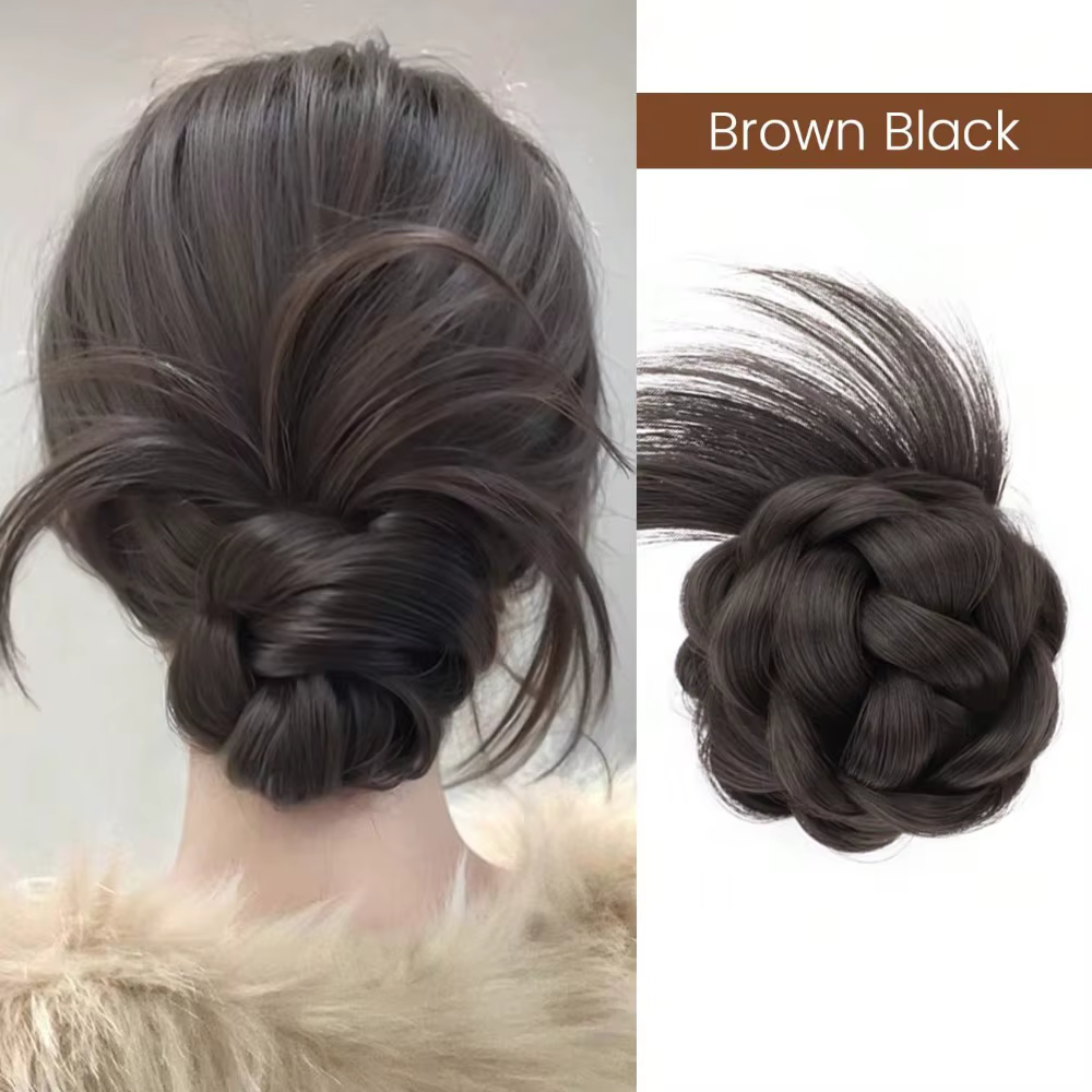 Nouveau cheveux synthétiques chignon griffe pince moelleux naturel noir