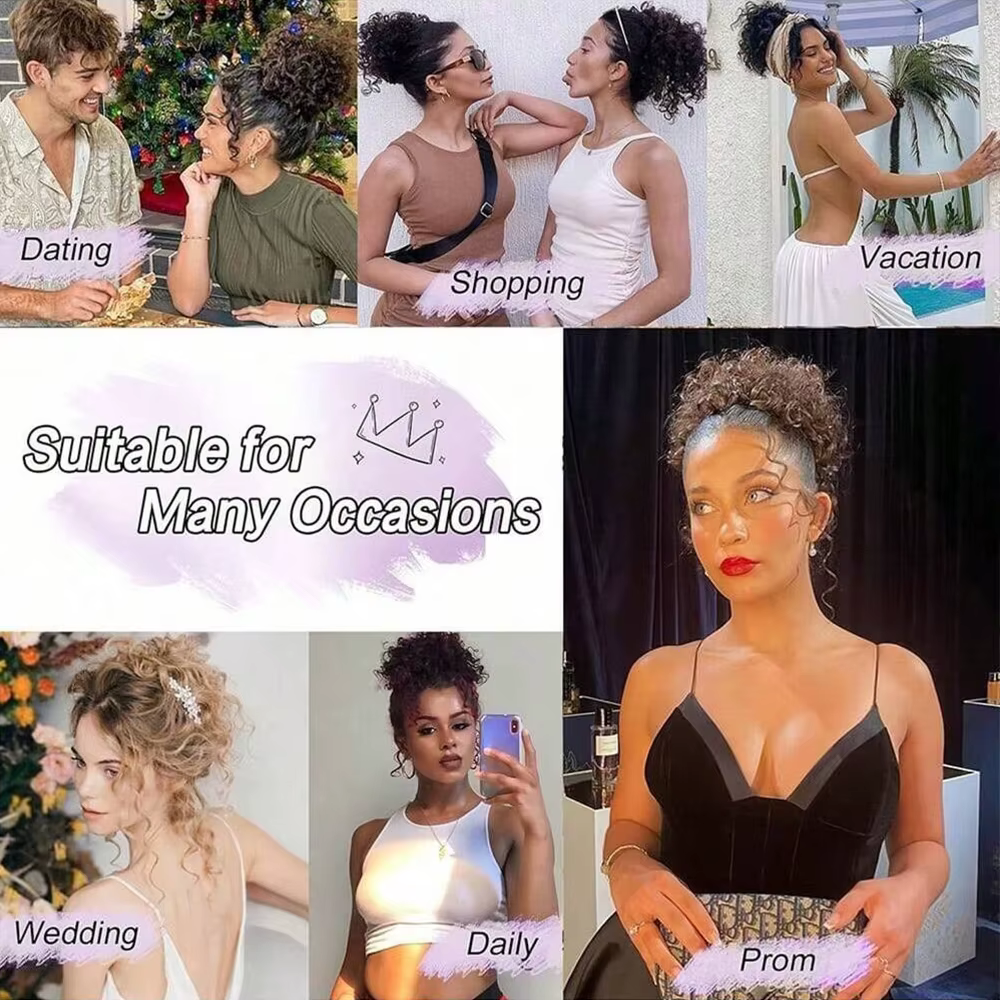 Extensions de chignon bouclé désordonné