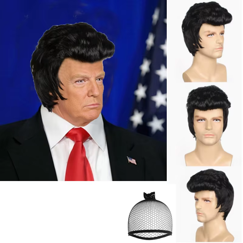 Perruque de cosplay Elvis Presley pour homme - Cheveux synthétiques résistants à la chaleur