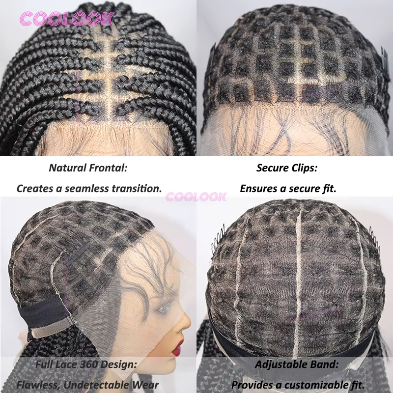36 "Tenrow tresses dentelle perruque synthétique pleine