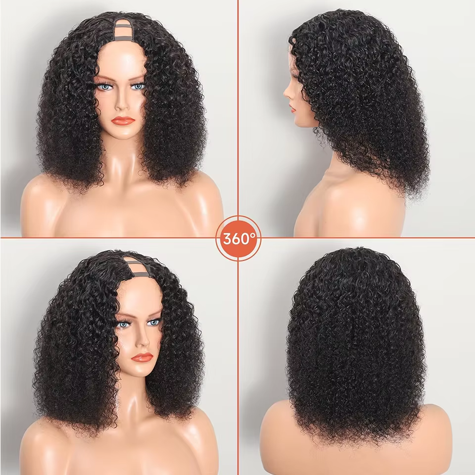Perruque en cheveux humains U-Part sans colle