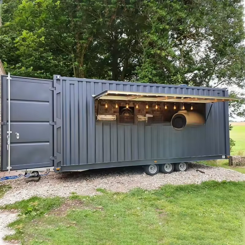 Conteneur barbecue Restaurant Bar restauration rapide Pizza remorque Mobile 20 pieds 40 pieds conteneur Commercial cuisine à vendre personnalisé