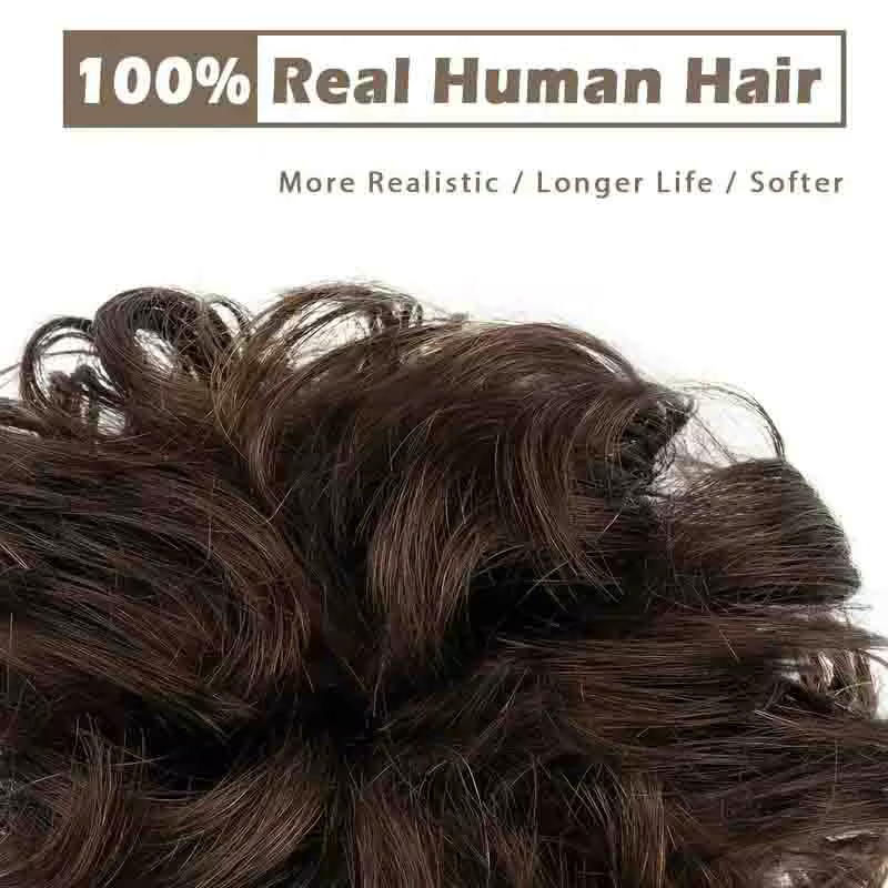 2 pièces femmes réel cheveux humains Chignon