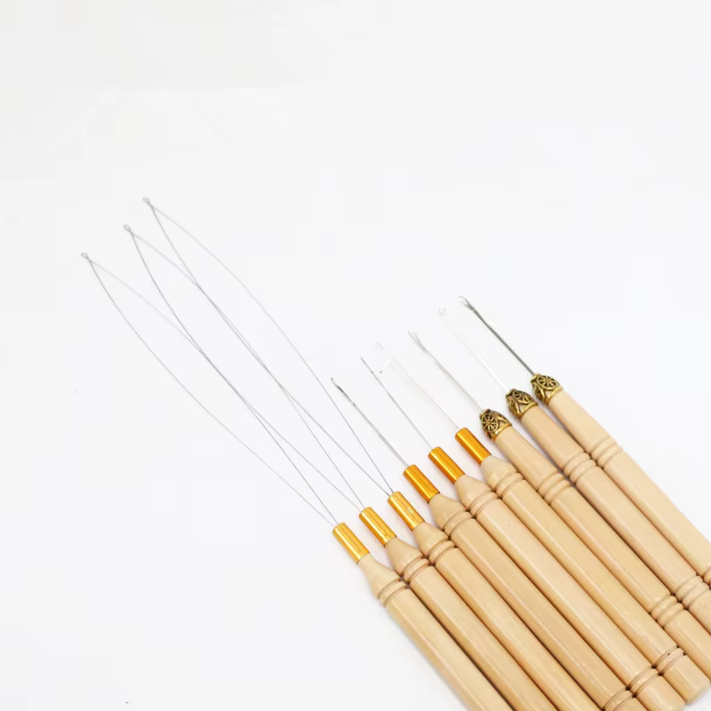 2/6/12 pièces Outils pour extensions de cheveux à micro-anneaux : Aiguille à boucler