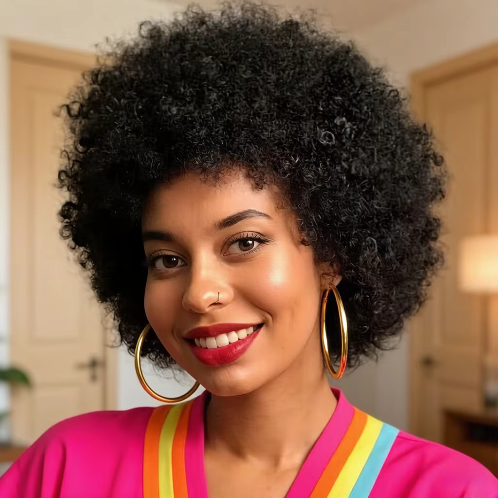 Perruque courte en cheveux humains naturels noirs 4A/4B Afro Kinky Curly - entièrement fabriquée à la machine
