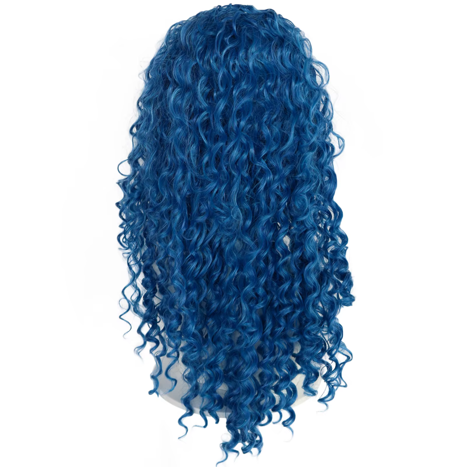 Perruque de cosplay bleue bouclée