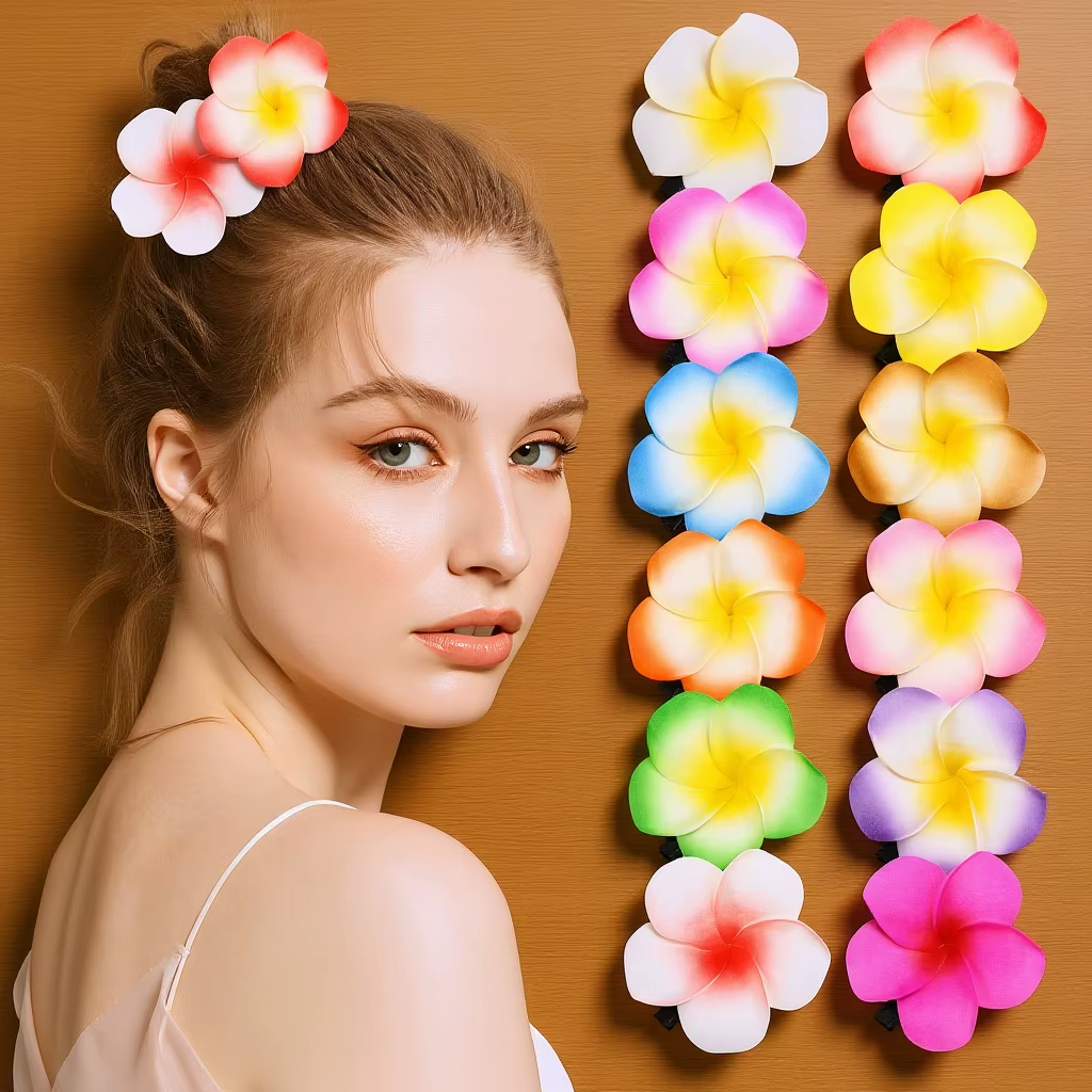 Eva Plumeria pinces à cheveux 12 pièces pince