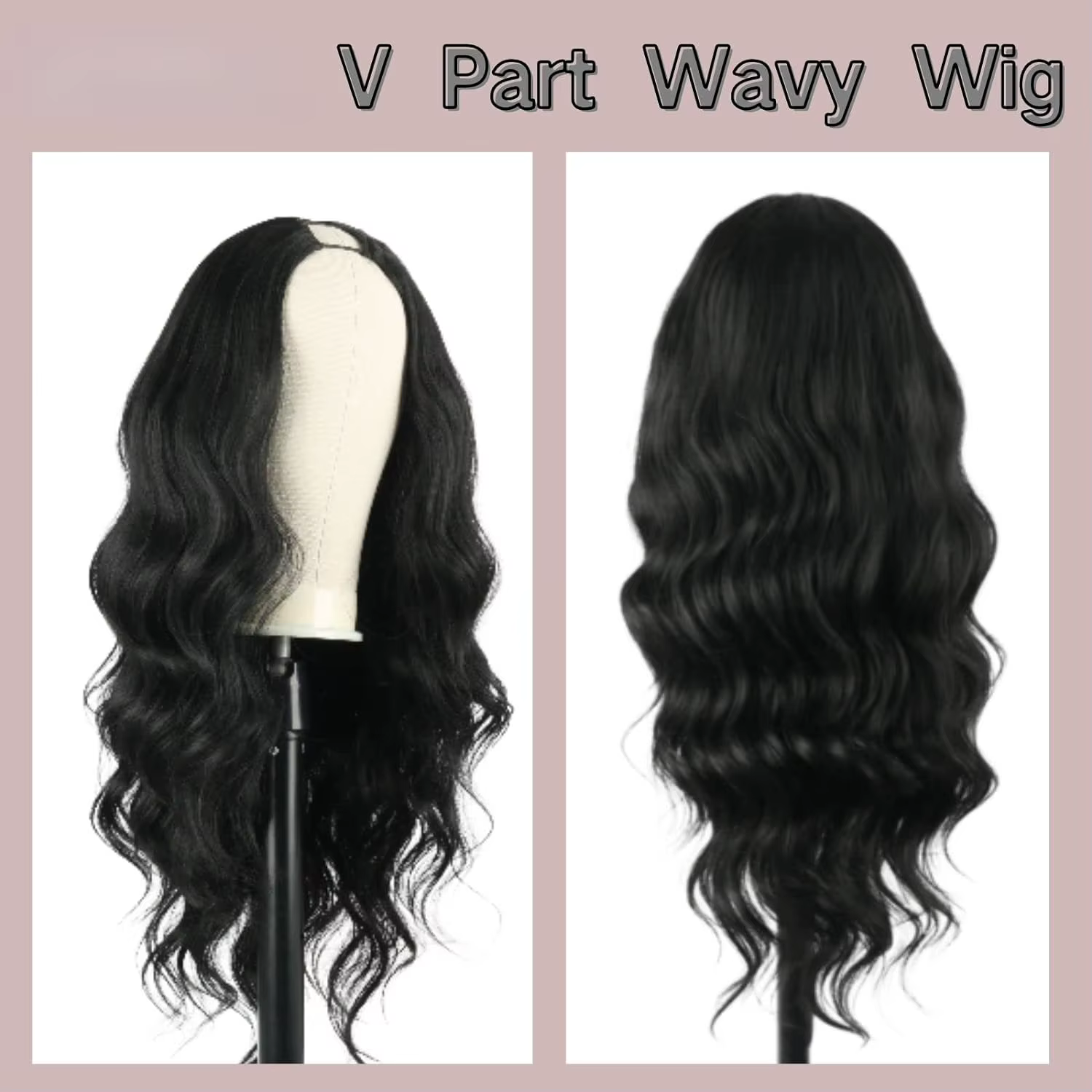 30 pouces V partie perruque vague de corps synthétique U partie perruques pour les femmes pleine tête pince dans les cheveux naturel noir pas de laisser partie mince perruque