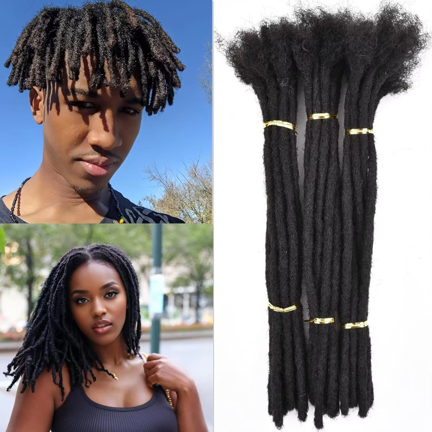 Dreadlock Extensions faites à la main pour hommes