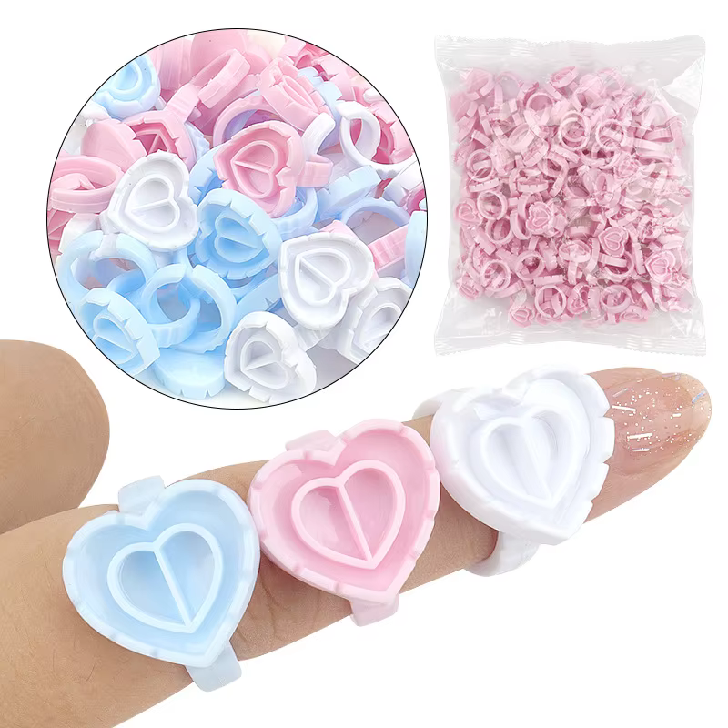 Aireishi vente en gros 100 pièces/sac d'extension de cils jetable colle anneau tasse tatouage Pigment support conteneur