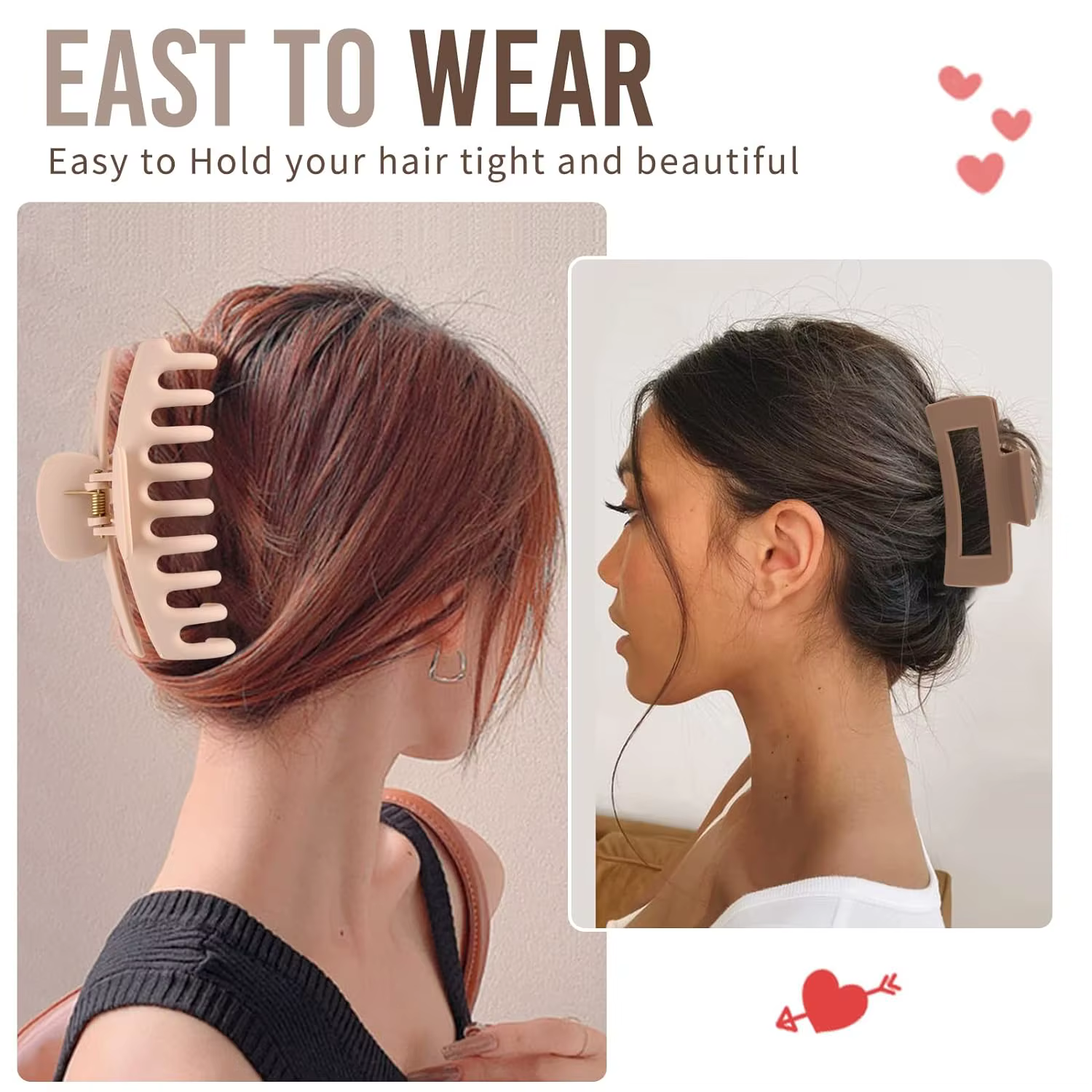 8 pièces pinces à cheveux pour femmes 4.3 pouces grandes