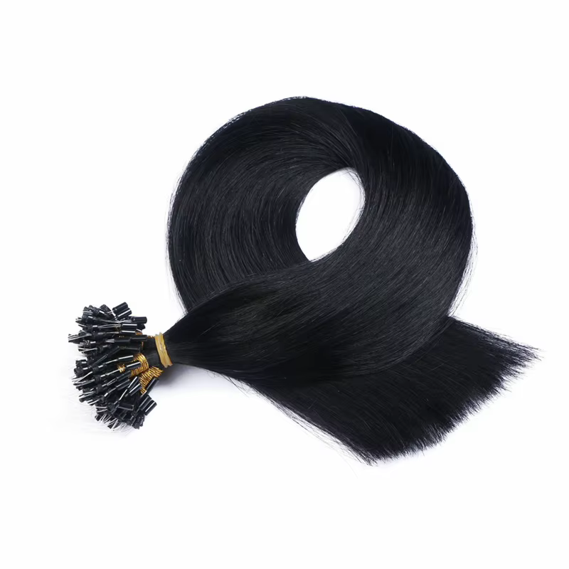 Extensions de Cheveux Humains Naturels Lisses avec Micro Anneau