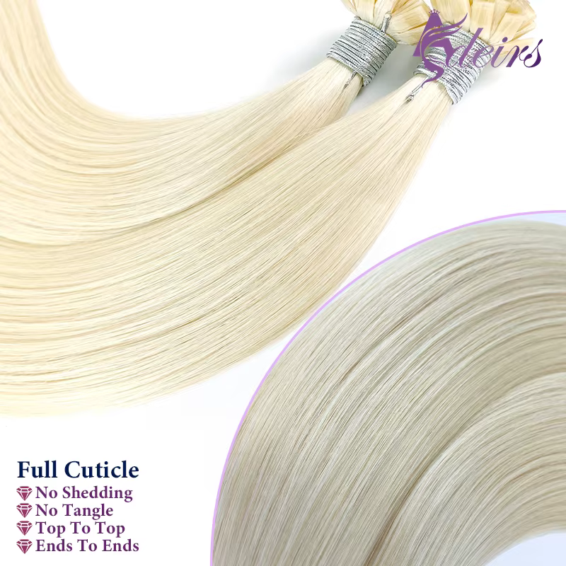 Extensions de Cheveux Lisses à Pointe Plate