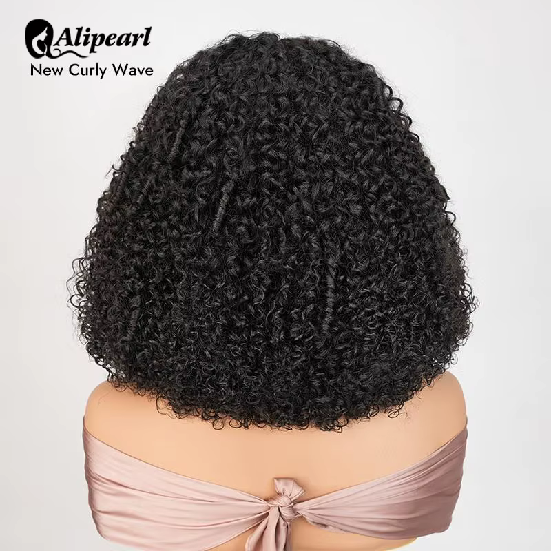 Alipearl cheveux nouvelle vague bouclée perruque sans colle pré blanchi pré coupé 7x5 prêt à sortir fermeture