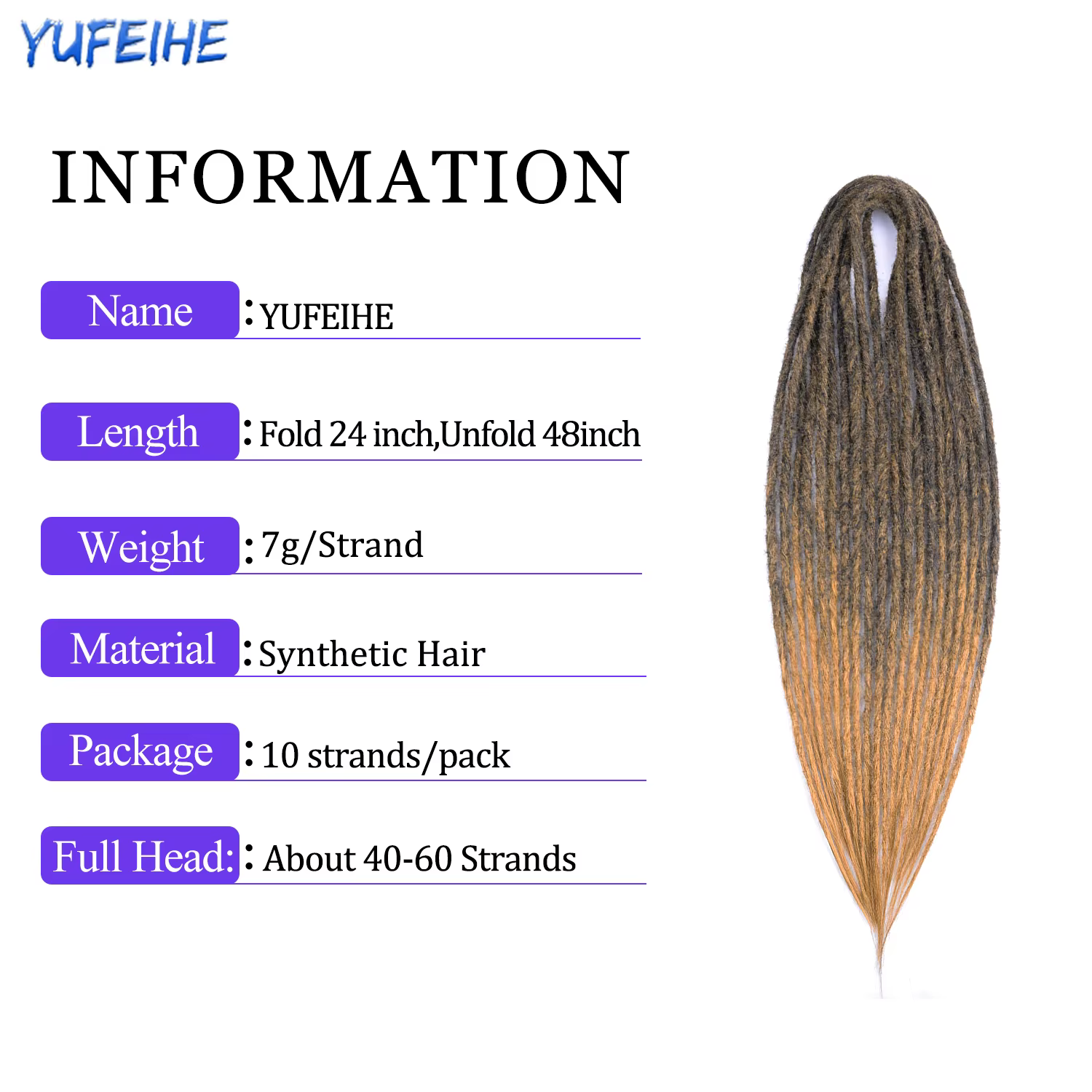 Extensions de Dreadlock synthétiques au Crochet faites à la main, 24 36 pouces, tresses au Crochet pour femmes
