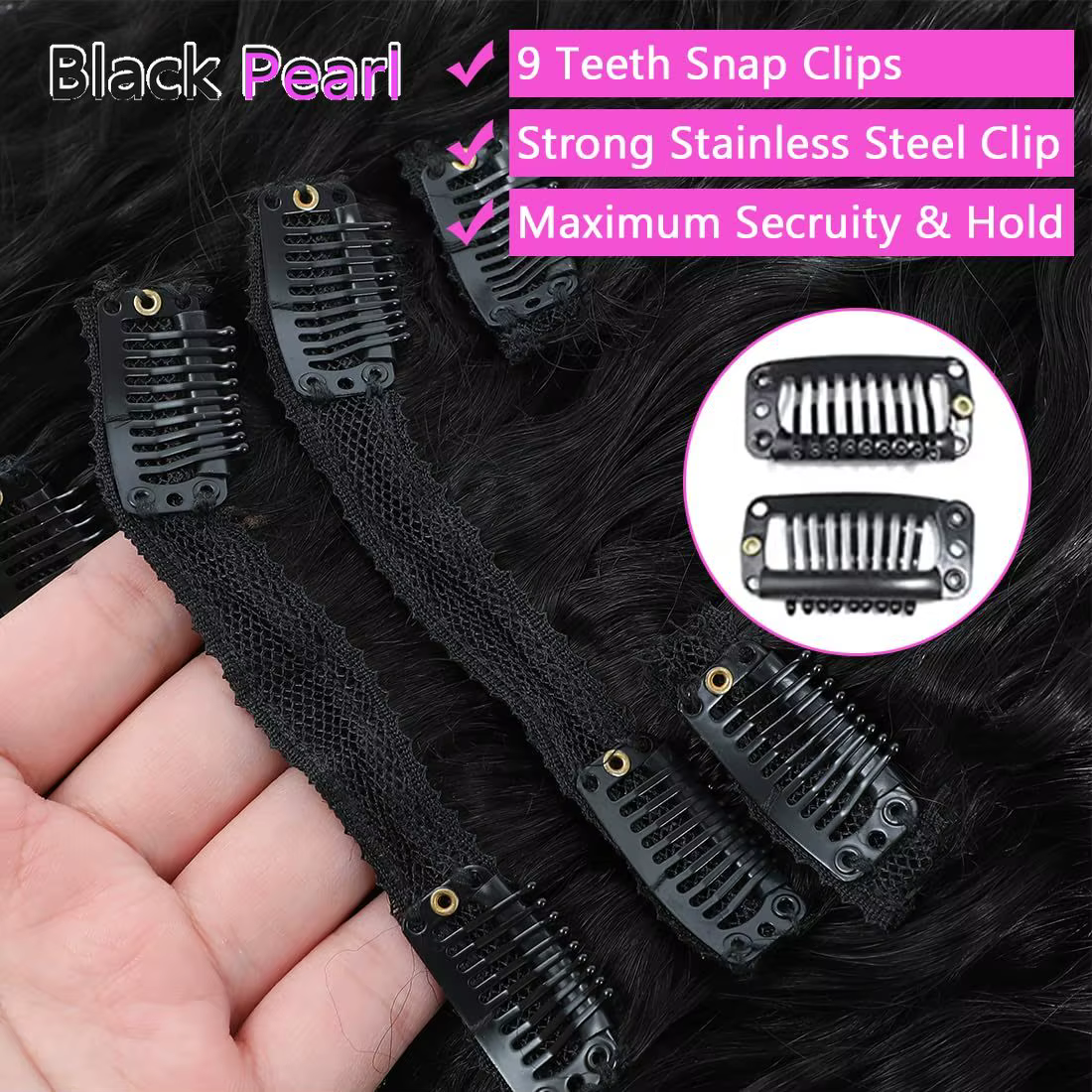Extensions de cheveux humains brésiliennes Black Pearl Ocean Wave