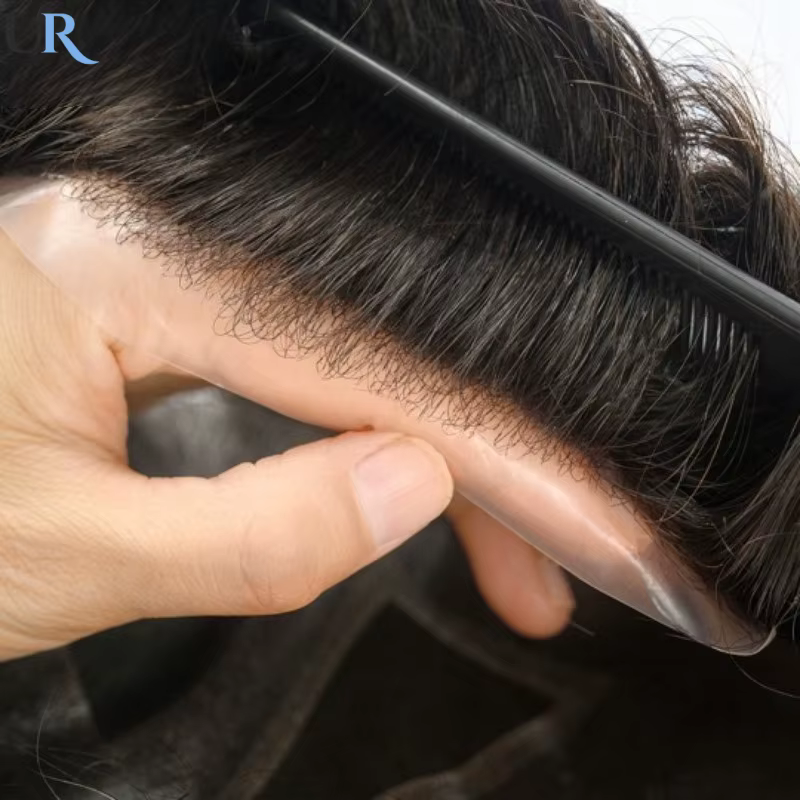 Douglas toupet perruques pour hommes respirant dentelle PU postiches mâle cheveux prothèse